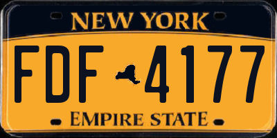 NY license plate FDF4177