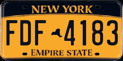 NY license plate FDF4183