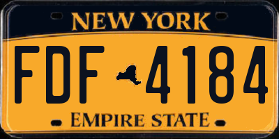 NY license plate FDF4184