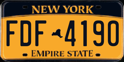 NY license plate FDF4190