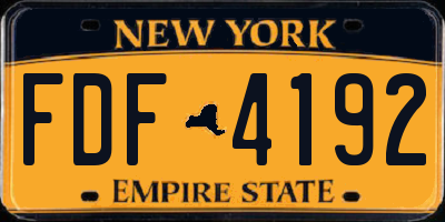 NY license plate FDF4192