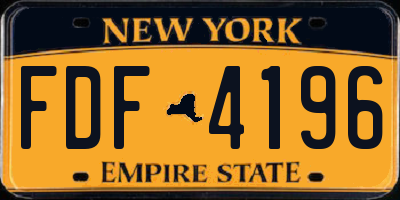 NY license plate FDF4196