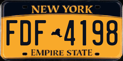 NY license plate FDF4198