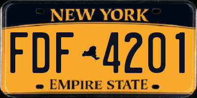 NY license plate FDF4201