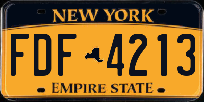 NY license plate FDF4213