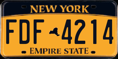 NY license plate FDF4214