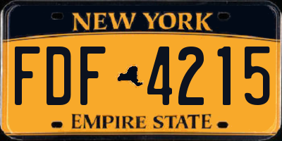 NY license plate FDF4215