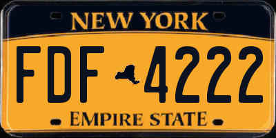 NY license plate FDF4222