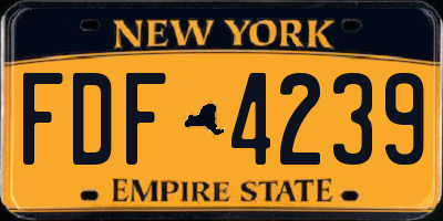 NY license plate FDF4239