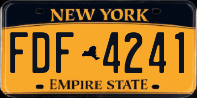 NY license plate FDF4241