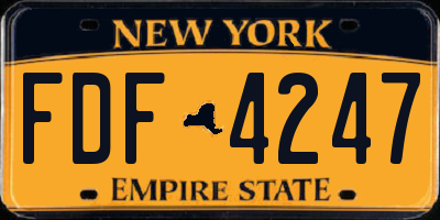 NY license plate FDF4247
