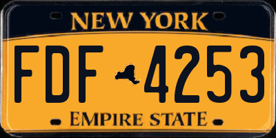 NY license plate FDF4253