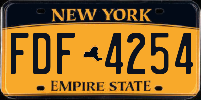 NY license plate FDF4254