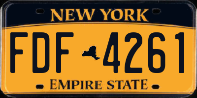 NY license plate FDF4261