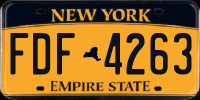 NY license plate FDF4263
