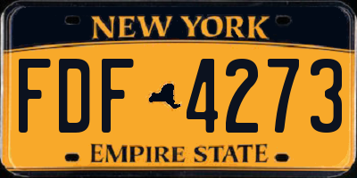NY license plate FDF4273