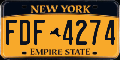 NY license plate FDF4274