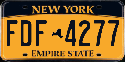 NY license plate FDF4277