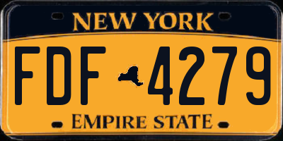 NY license plate FDF4279