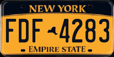 NY license plate FDF4283