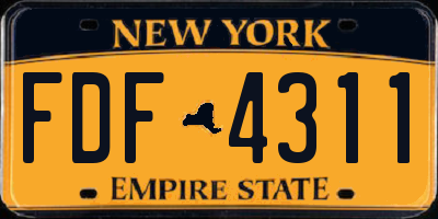 NY license plate FDF4311