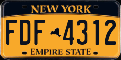 NY license plate FDF4312