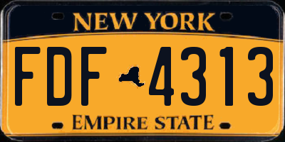 NY license plate FDF4313