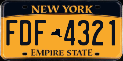 NY license plate FDF4321