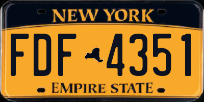 NY license plate FDF4351