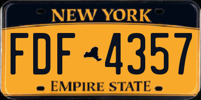 NY license plate FDF4357