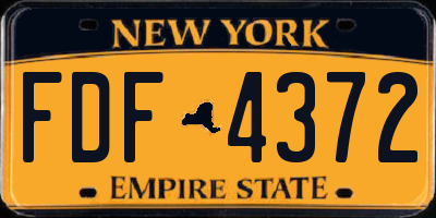NY license plate FDF4372