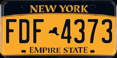 NY license plate FDF4373