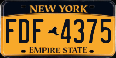 NY license plate FDF4375