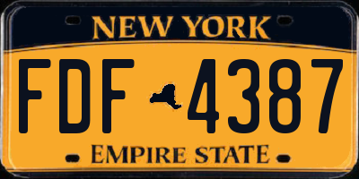 NY license plate FDF4387