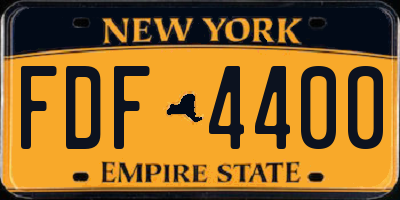 NY license plate FDF4400