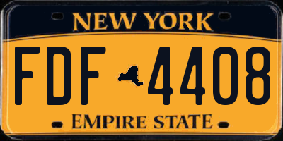 NY license plate FDF4408