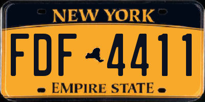 NY license plate FDF4411