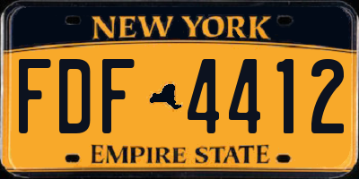NY license plate FDF4412