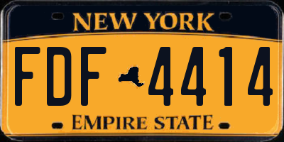 NY license plate FDF4414