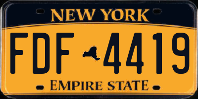 NY license plate FDF4419