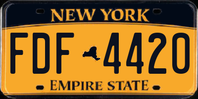 NY license plate FDF4420