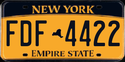 NY license plate FDF4422