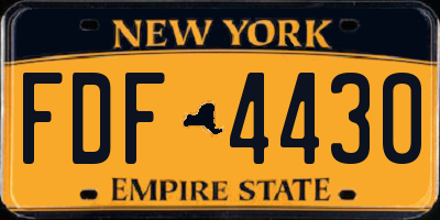 NY license plate FDF4430
