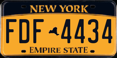 NY license plate FDF4434