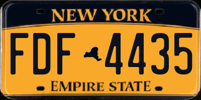 NY license plate FDF4435