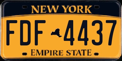 NY license plate FDF4437