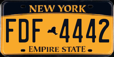 NY license plate FDF4442