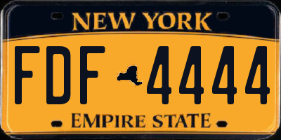 NY license plate FDF4444