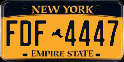 NY license plate FDF4447