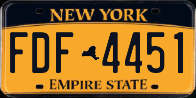 NY license plate FDF4451